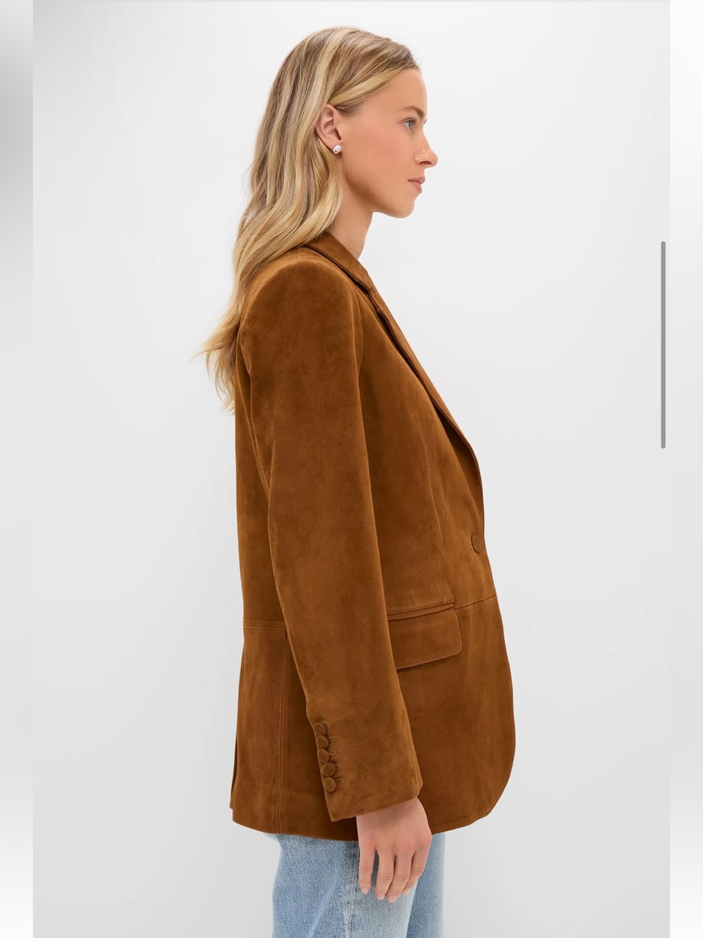 NEW Tuckernuck Leo Blazer Toffee Suede Size Medium - Picture 2 of 8